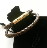 Braided Leather Bracelet - Vintage Brown