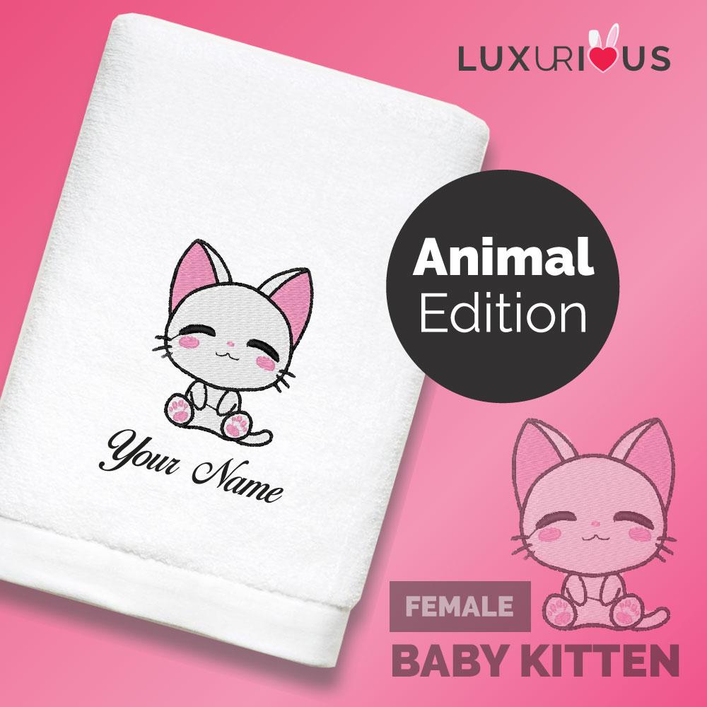 Personalised Towel Baby Kitten (Female)