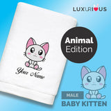 Personalised Towel Baby Kitten (Male)