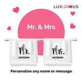 Personalised Couple Towel (Set of 2): Mr. & Mrs