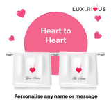 Personalised Couple Towel (Set of 2): Heart to Heart