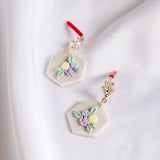 Pastel Pearlescent #11 Polymer Clay Gold Handmade Earring
