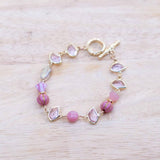 Dreamy Soft Pink Handmade Gold Bracelet #2