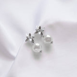 Pearl Flower Silver Handmade Earring