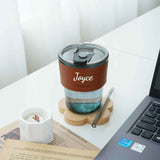 Personalized Portable Glass Cup with lid and straw (Islandwide Delivery)