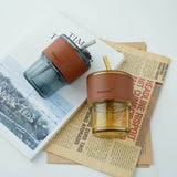 Personalized Portable Glass Cup with lid and straw (Islandwide Delivery)