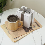 Personalized Bamboo Stainless Steel Mug With Handle And Lid