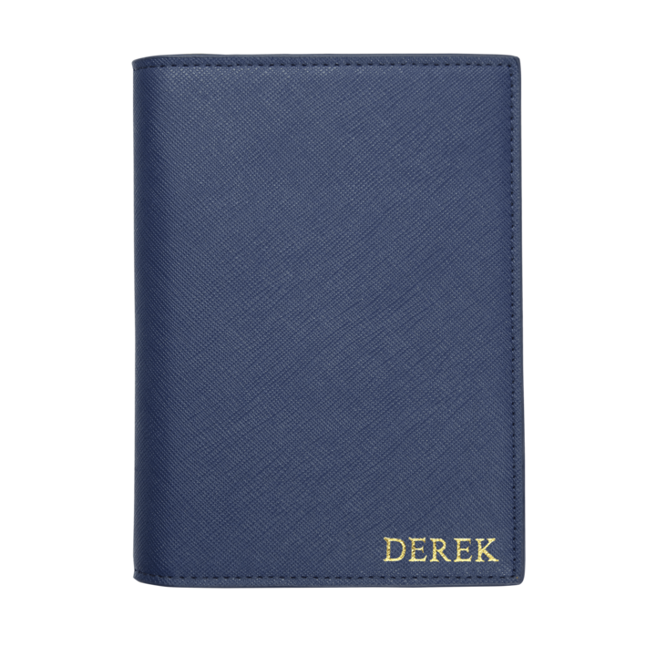 Personalized Saffiano Passport Cover - Navy