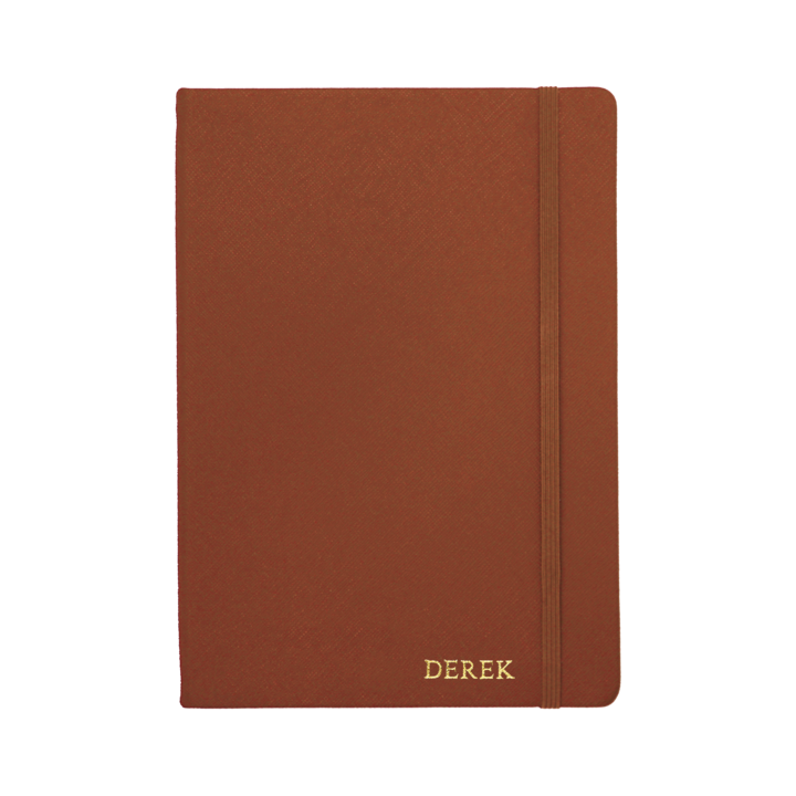 Personalized A5 Saffiano Notebook - Caramel - Self Pick Up