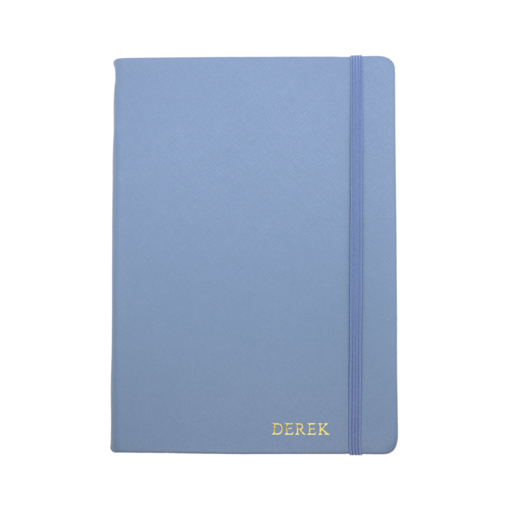 Personalized A5 Saffiano Notebook - Stone Blue
