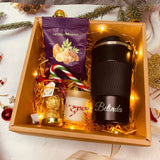 "Keep Warm" Personalised Travel Mug Tumbler with Candy Cane and Chocolates Gift Box Set | (Islandwide Delivery)