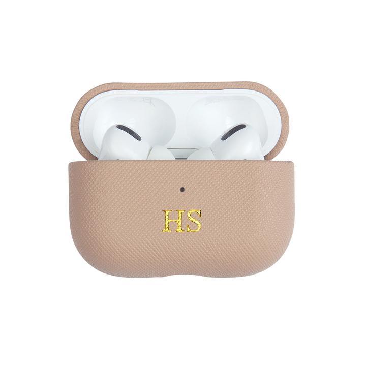 Personalized Saffiano Airpods Pro Case Cover - Nude - Self Pick Up
