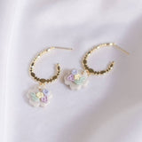 Pastel Pearlescent #6 Polymer Clay Gold Handmade Earring