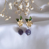 Flower Natural Stone Handmade Earring