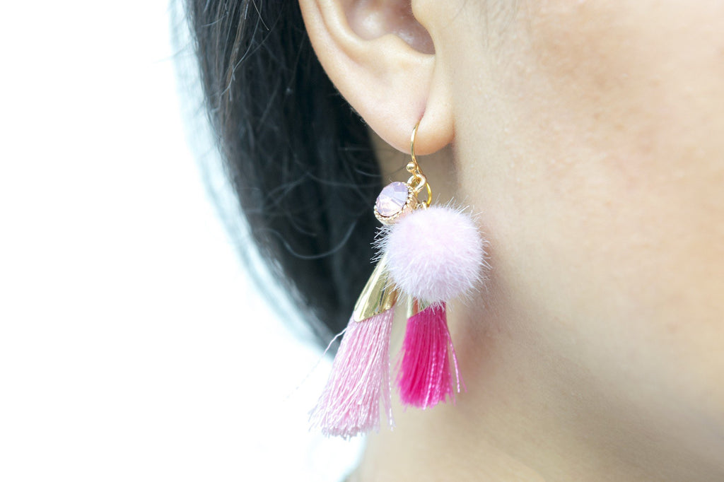Pink Takeaway Tassel Earring