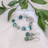 Banded Agate Green Malachite (Bracelet and Earring)