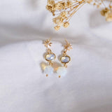 Starry Night Sparkly Star - Opal White Handmade Earring