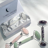Natural Crystal Facial Massage Roller - Clear Quartz
