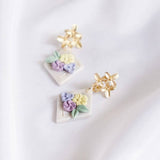 Pastel Pearlescent #8 Polymer Clay Gold Handmade Earring