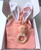 Baby Gift Set - Pink Comforter Bunny Rattle Toy Baby Girl Gift Set (Islandwide Delivery)