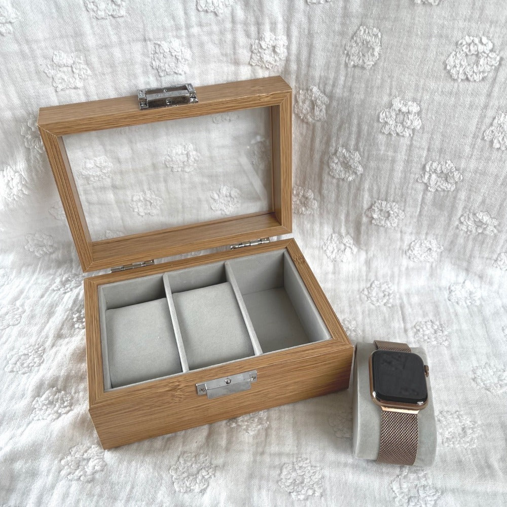 Wooden Watch Box 3 Slot Watch Case Islandwide Delivery Giftr