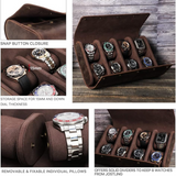 Leather Watch Roll 8 Slot Travel Case Organizer (Islandwide Delivery)