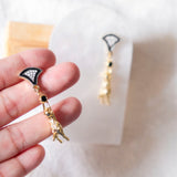 Kitty Cat Gems Black Handmade Gold Earring