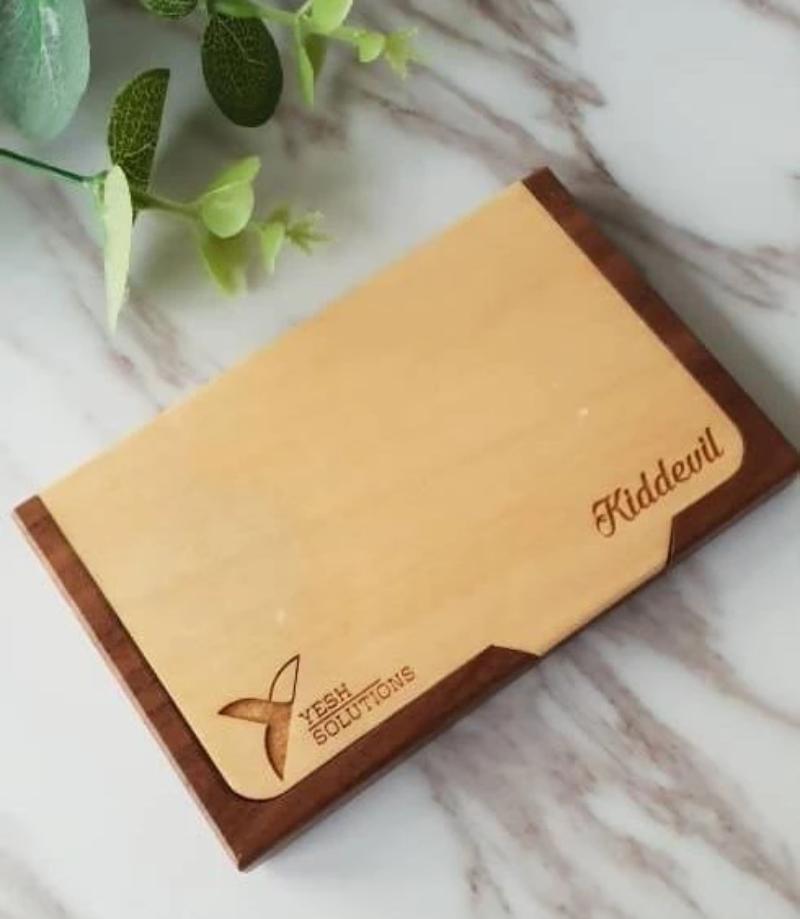 Personalised Wooden Name Card Holder