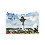 Singapore Heritage Postcard - Changi Airport Control Tower (10 pieces)