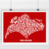 Singapore Singlish Map Print