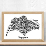 Singapore Text Map Print