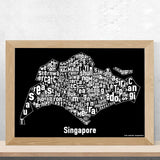 Singapore Text Map Print
