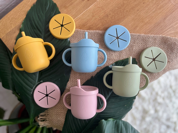 Sippy Snacker Cup with Lid and Straw - Blush | Giftr - Singapore's ...