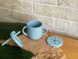 Sippy Snacker Cup with Lid and Straw - Baby Blue