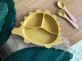 Steggy Dinosaur Plate & Cutlery Set - Mustard (Self Pick Up)