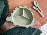 Steggy Dinosaur Plate & Cutlery Set  - Blush