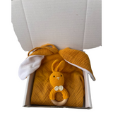 Baby Gift Set - Yellow Comforter Bunny Rattle Toy