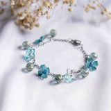 Haru Hana Spring Flower Irises Blue Handmade Bracelet
