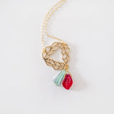 Red Leaf Flower Set (Necklace, Bracelet and Earring)