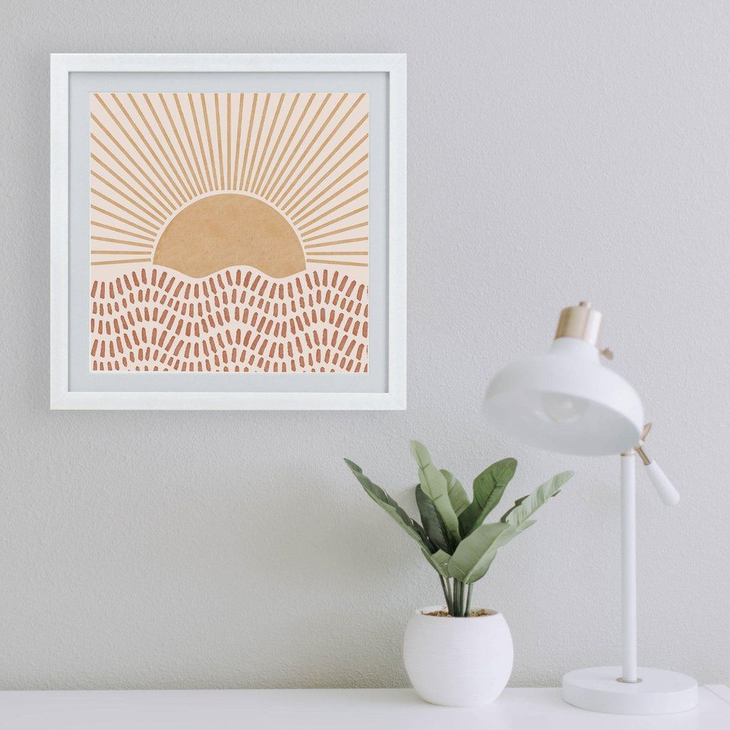 White Frame - Sun Rise I Klosh Framed Wall Art | Giftr - Singapore's ...