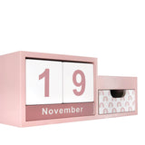 Wooden Perpetual Calendar with Holder - Boho Rainbow