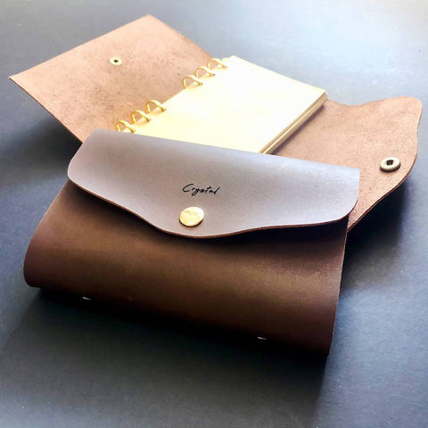 Leather Notebook / Journal - Clutch Design