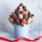All About You - Fresh Chocolate Dipped Strawberry Fruit Bouquet Arrangement Pot