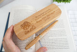 Personalised Bamboo Pen Set With Wordings & Image (Est. 6-8 working days)