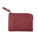 Personalized Saffiano Coin Pouch - Burgundy