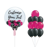 Black & Fuchsia Personalised & Cluster Balloon Package