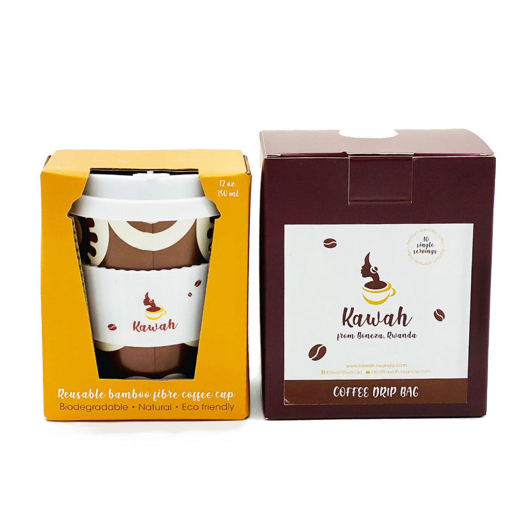 Combination Gift Set - Biodegradable Bamboo Coffee Cup & Coffee Drip Bags