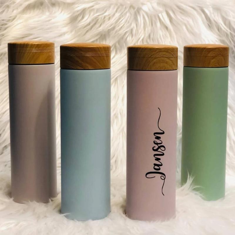 Personalised Stainless Steel Water Thermos Flask (Pastel Colour Series)