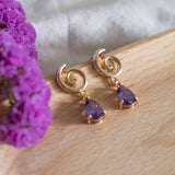 Luxe Purple-Spiral Amethyst Handmade Earring