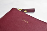 Personalized Saffiano Coin Pouch - Burgundy - Self Pick Up